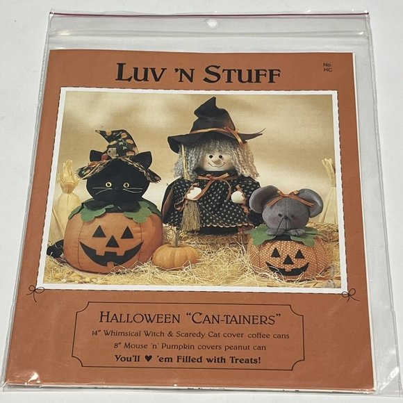 Four Holiday Animal Angel Cloth Doll Patterns Uncut Frog Squirrel Halloween Cat - Picture 5 of 16